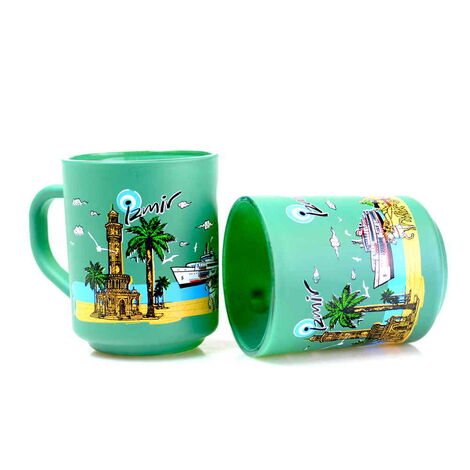 Izmir Themed Colored Glass Mug