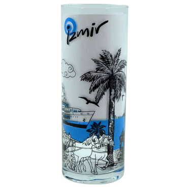 Izmir Themed Custom Printed Raki-Ouzo Glass - Thumbnail