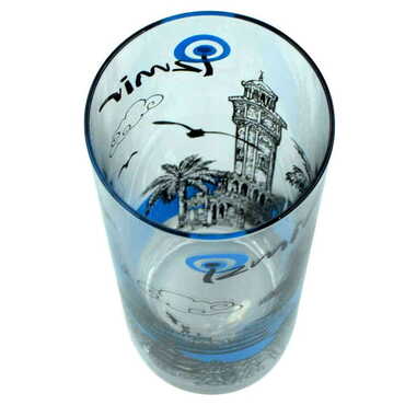 Izmir Themed Custom Printed Raki-Ouzo Glass - Thumbnail