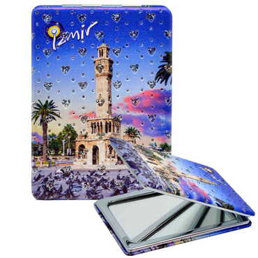 Izmir Themed Custom Printed Rectangle Pocket Mirror - Thumbnail