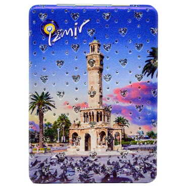 Izmir Themed Custom Printed Rectangle Pocket Mirror - Thumbnail