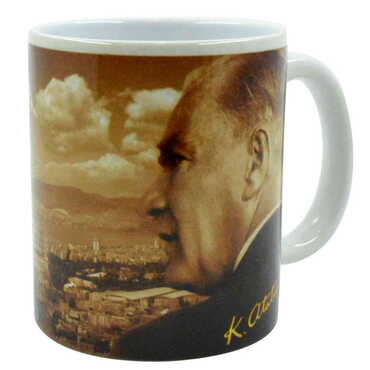 Izmir Themed Customised Porcelain Souvenir Travel Mug 80x95 mm - Thumbnail