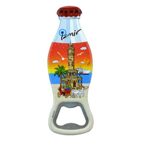 Izmir Themed Customised Uv Printed Coca Cola Bottle Shape Plastic Base Bottle Opener 42x120 mm