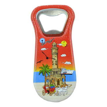 Myros - Izmir Themed Customised Uv Printed Plastic Base Plastic Base Bottle Opener 95x43 mm