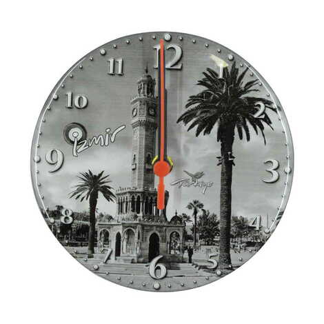 Izmir Themed Epoxy Wall Clock Home Decoration 17 Cm