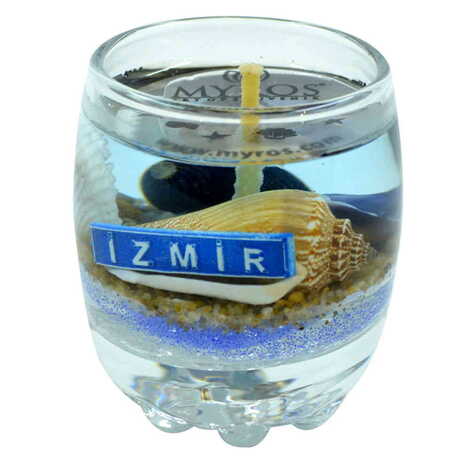 Izmir Themed Glass Transparent Gel Candle - 4