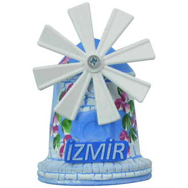 Myros - Izmir Themed Marine Themed Windmill Travel Fridge Magnet