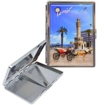 Izmir Themed Metal Cigarette Case 103x80x11 mm - Thumbnail