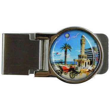 Izmir Themed Metal Money Clip - Thumbnail