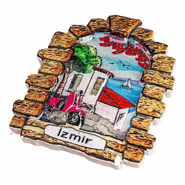 İzmir Themed Myros Local Polyester Refrigerator Magnet - 21