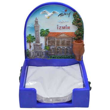 Izmir Themed Polyester Memo Note Holder - Thumbnail