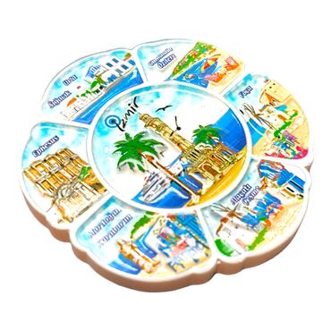 Izmir Themed Polyester Printed Fridge Magnet - Thumbnail