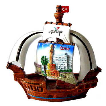 Izmir Themed Polyester Sailing Desktop Decor 35X100X100 Mm - Thumbnail