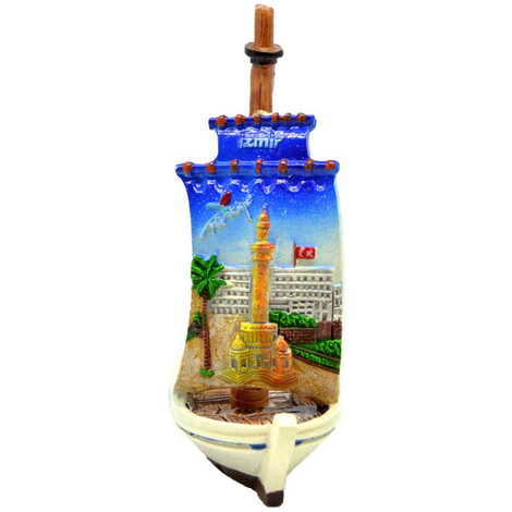 Izmir Themed Polyester Ship Desktop Decor 45x90x110 mm