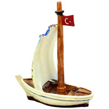 Izmir Themed Polyester Ship Desktop Decor 45x90x110 mm - Thumbnail