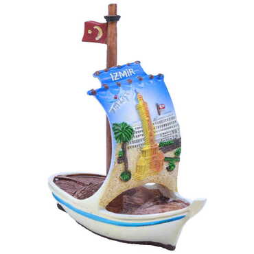 Myros - Izmir Themed Polyester Ship Desktop Decor 55X105X125 Mm