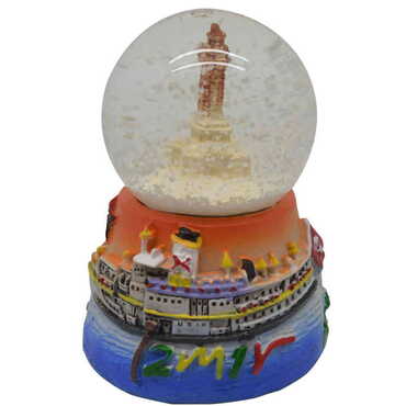 İzmir Themed Polyester Snow Globe 45 mm - Thumbnail