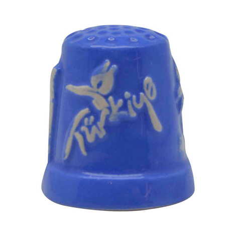 Izmir Themed Relief Ceramic Thimble