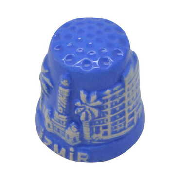 Izmir Themed Relief Ceramic Thimble - Thumbnail