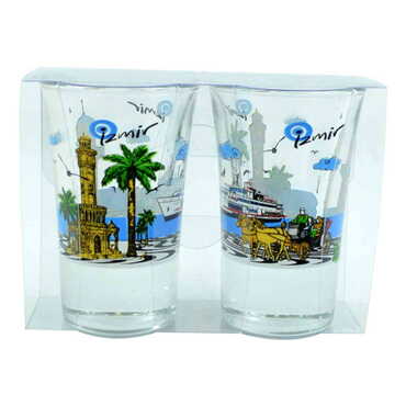 Myros - Izmir Themed Shot Glass Set of 2 Pcs