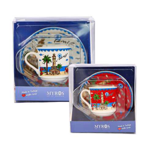 İzmir Themed Single Porcelain Coffee Cup - 2
