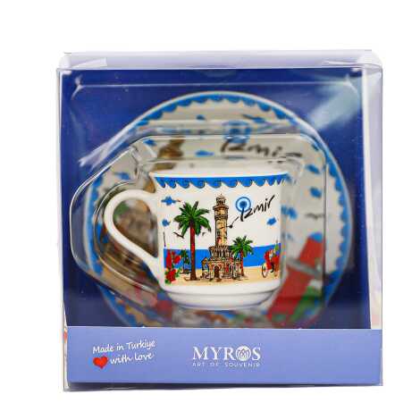 İzmir Themed Single Porcelain Coffee Cup - 5