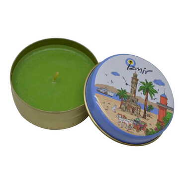 Izmir Themed Tin Boxed Candle 73x35 mm - Thumbnail