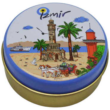 Izmir Themed Tin Boxed Candle 73x35 mm - Thumbnail