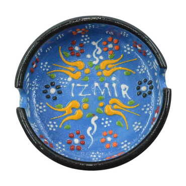 Izmir Themed Turkish Ceramic B Serie Ashtray Medium Size - 1