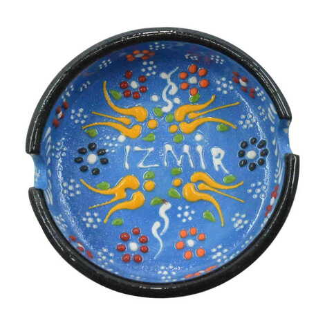 Izmir Themed Turkish Ceramic B Serie Ashtray Medium Size - 1