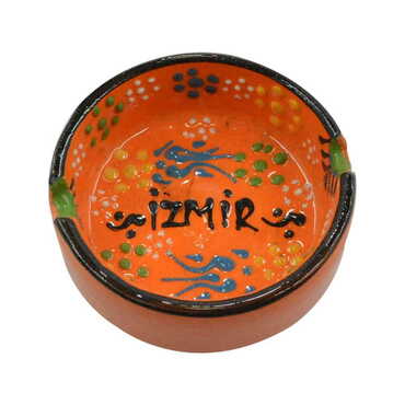 Izmir Themed Turkish Ceramic B Serie Ashtray Small Size - Thumbnail