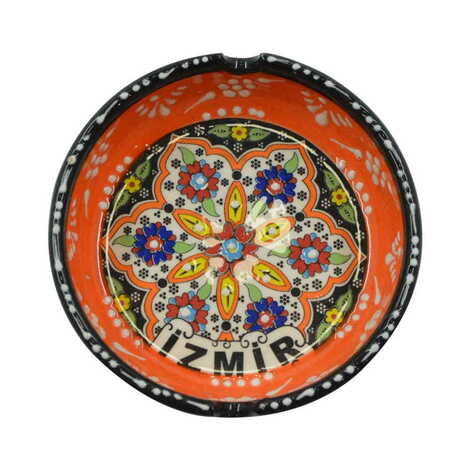 Izmir Themed Turkish Ceramic Special Relief Ashtray Big Size