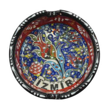 Myros - Izmir Themed Turkish Ceramic Special Relief Ashtray Small Size