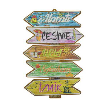 Myros - Izmir Themed Wooden Customised Door Sign Board 200x290 Mm