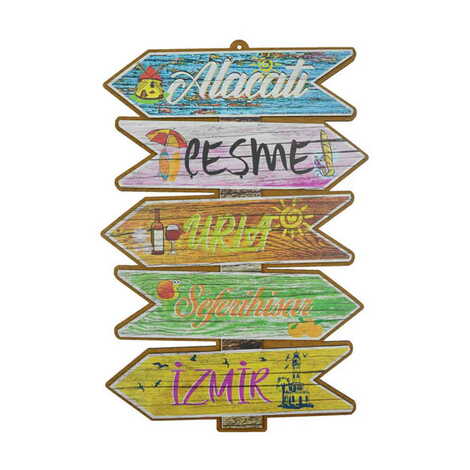 Izmir Themed Wooden Customised Door Sign Board 200x290 Mm