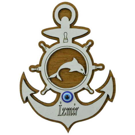 Izmir Themed Wooden Engraved Souvenir Fridge Magnet - 4
