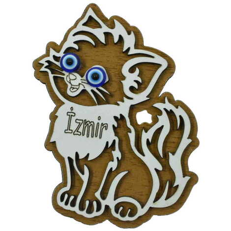 Izmir Themed Wooden Engraved Souvenir Fridge Magnet - 5