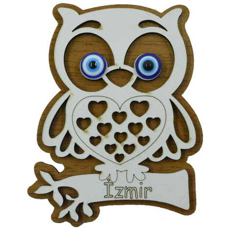 Izmir Themed Wooden Engraved Souvenir Fridge Magnet - 7