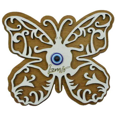 Izmir Themed Wooden Engraved Souvenir Fridge Magnet - 10