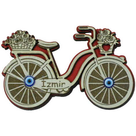 Izmir Themed Wooden Engraved Souvenir Fridge Magnet - 16