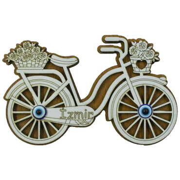 Izmir Themed Wooden Engraved Souvenir Fridge Magnet - 17