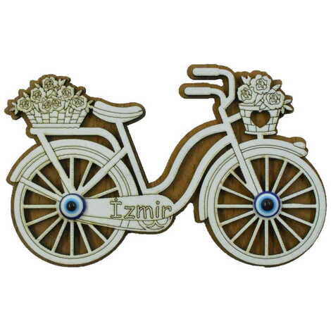 Izmir Themed Wooden Engraved Souvenir Fridge Magnet - 17
