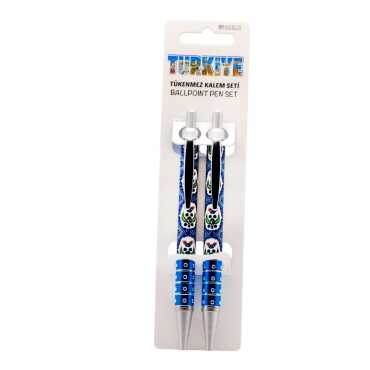Iznik Themed Push Button Ballpoint Pen Set Duo - Myros
