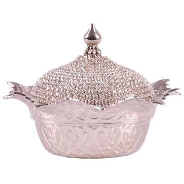 Metal Turkish Swaroski Silver Coffee Cup Set Of 6 With Velvet Gift Box - Standart - 7