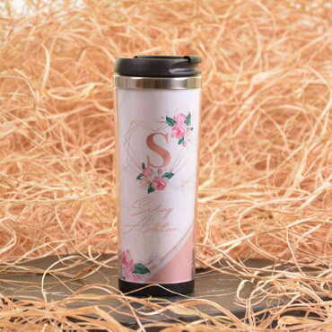 Woman Themed Metal Thin Steel Offset Thermo Mug 350 Ml