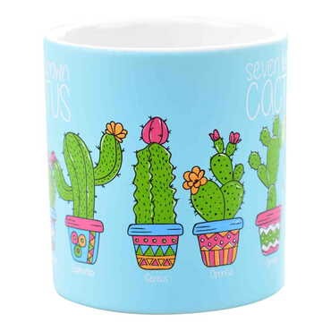 Cactus Themed Ceramic Custom Printed Mug - 4