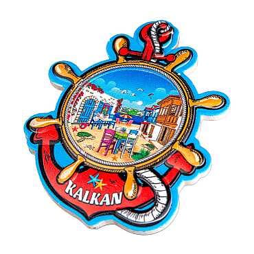 Kalkan Themed Wooden Customised 2D Souvenir Fridge Magnet