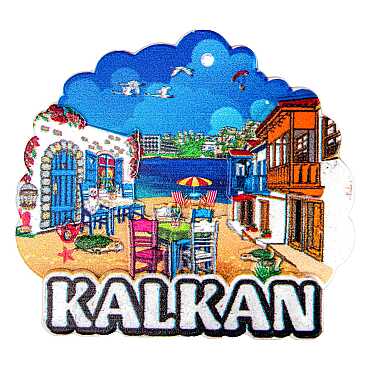 Kalkan Themed Wooden Customised 2D Souvenir Fridge Magnet - 8