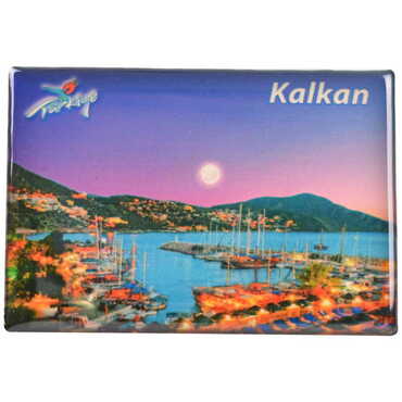 Kalkan Themed Epoxy Dome Rectangle Souvenir Fridge Magnet 80x55 cm - 5
