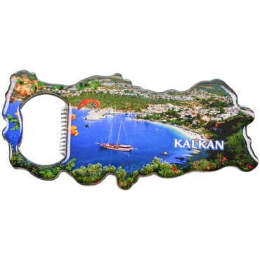 Kalkan Themed Map Shaped Metal Magnetic Bottle Opener 100x45 mm - 4